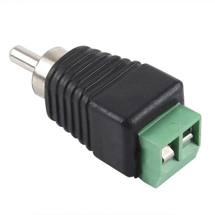 DC to RCA Male Adapter for Easy Power Connections - screw-in DC to RCA male connector for home theater and car audio setups