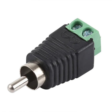 DC to RCA Male Adapter for Easy Power Connections - screw-in DC to RCA male connector for home theater and car audio setups
