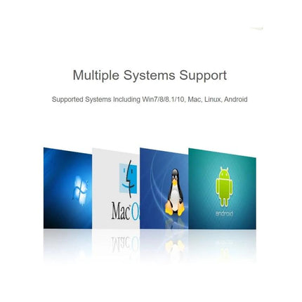 Waveshare Driver-Free USB to Gigabit Ethernet Converter Module showing multiple systems support icons for Windows, Mac, Linux and Android