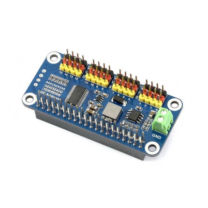 Waveshare 16-Channel Servo Driver HAT for Raspberry Pi Projects - blue PWM servo expansion board for robotics and automation