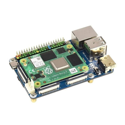 Waveshare Mini Base Board for Raspberry Pi Projects compact CM4 carrier board with GPIO, USB and camera/display connectors for IoT prototyping