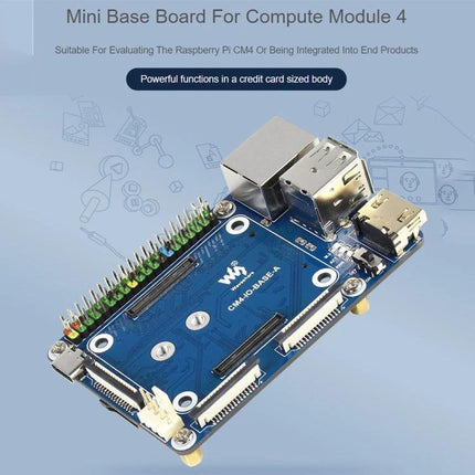 Waveshare Mini Base Board for Raspberry Pi Projects compact CM4 expansion board with GPIO, HDMI and camera connectors for prototyping IoT