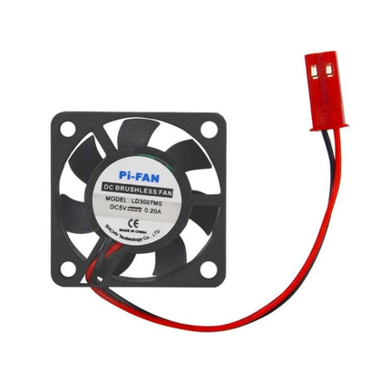 Compact Cooling Fan for Raspberry Pi Mini Computers with Case - small DC brushless fan with red connector for Pi case ventilation