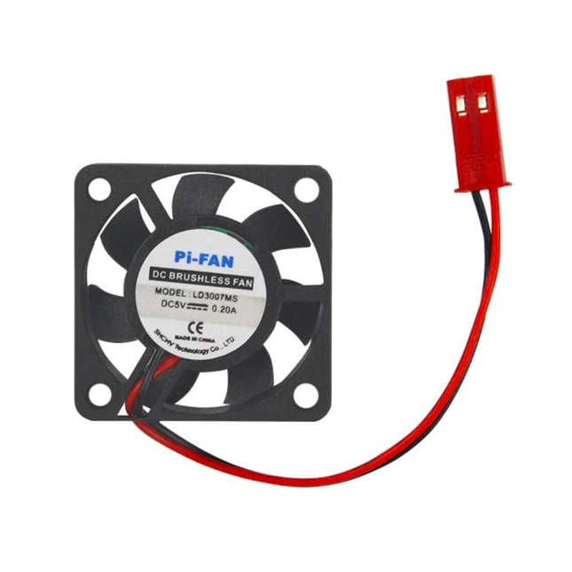 Compact Cooling Fan for Raspberry Pi Mini Computers with Case - small DC brushless fan with red connector for Pi case ventilation
