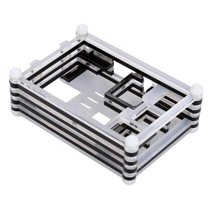 Acrylic Protective Case for Raspberry Pi 3 with Ventilation Holes clear stacked acrylic enclosure with ventilation cutouts