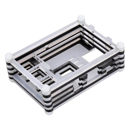 Acrylic Protective Case for Raspberry Pi 3 with Ventilation Holes - clear layered acrylic enclosure with ventilation cutouts