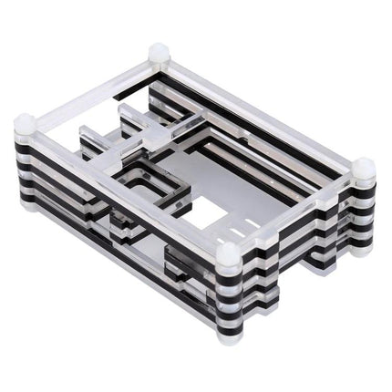 Acrylic Protective Case for Raspberry Pi 3 with Ventilation Holes – clear layered acrylic enclosure with ventilation slots and standoffs for DIY projects