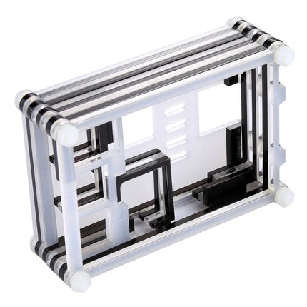 Acrylic Protective Case for Raspberry Pi 3 with Ventilation Holes – clear 9-layer acrylic enclosure with ventilation slots for dust protection and airflow