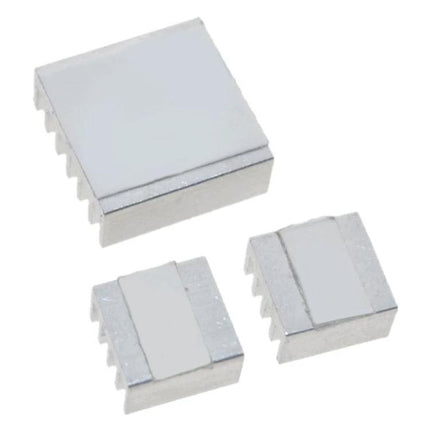 Aluminium Cooling Heat Sink for Raspberry Pi 3 and 2 Devices - set of three aluminium heatsinks for Raspberry Pi cooling and stable operation