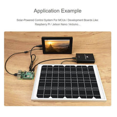 Waveshare 10,000mAh Solar Power Manager with MPPT and USB-C Charging, Supports 6V-24V Solar Panels