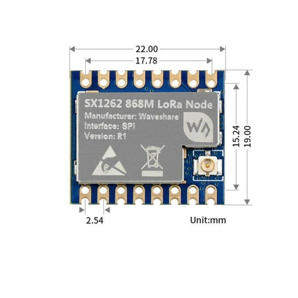 Waveshare LoRa Module for Reliable Wireless Communication in Europe SX1262 EU868 compact IoT long‑range low‑power module