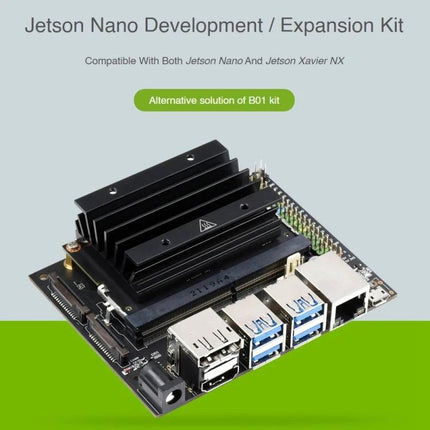 Waveshare Jetson Nano Base A Development Board for AI Projects compact board with heatsink, USB and Ethernet ports for AI prototyping