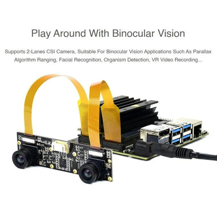Waveshare Jetson Nano Base A Development Board for AI Projects with dual CSI cameras for binocular vision and computer vision prototyping
