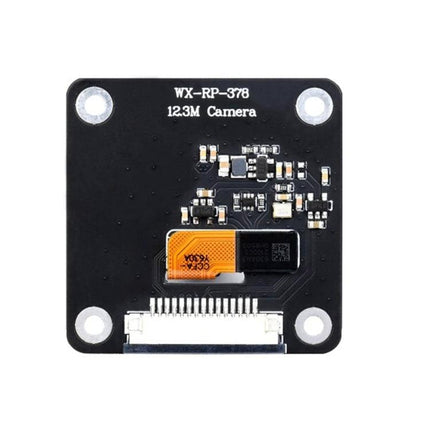 Waveshare 12.3MP Fisheye Camera with 190-Degree View for Raspberry Pi compact board showing lens module and connector for wide-angle captures