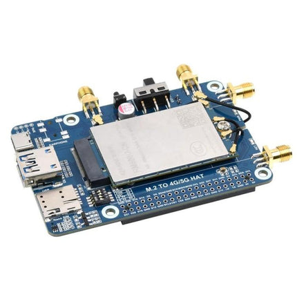 Waveshare 5G Expansion Board for Raspberry Pi Connectivity with RM500U-CN module, antennas and M.2 slot for IoT 5G/LTE-A projects