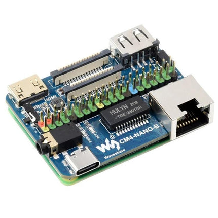 Waveshare Compact Nano Base Board B for Raspberry Pi CM4 Expansion compact CM4-NANO-B evaluation board with USB-C, HDMI, GPIO headers and Ethernet port