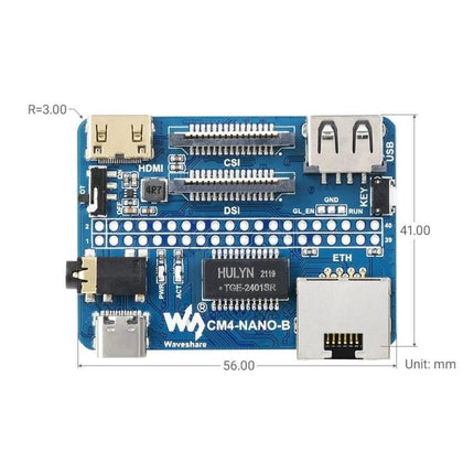 Waveshare Compact Nano Base Board B for Raspberry Pi CM4 Expansion compact CM4 evaluation and integration board 56x41mm