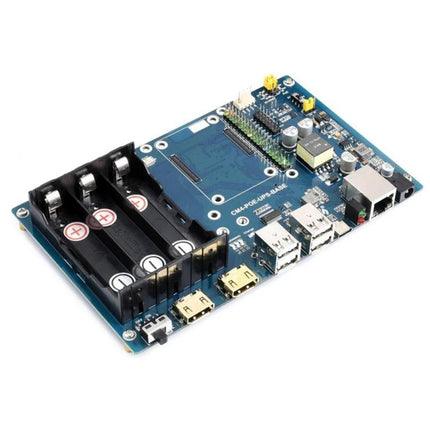 Waveshare PoE UPS Base Board for Raspberry Pi CM4 Development with battery holder, PoE port and USB power management