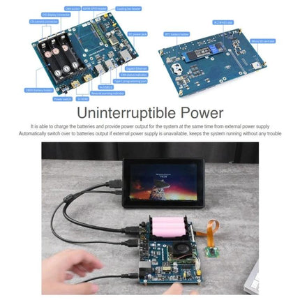 Waveshare PoE UPS Base Board for Raspberry Pi CM4 Development - UPS base board powering CM4 with battery backup