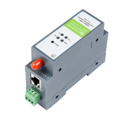 Waveshare Rail-Mount Serial Server for Industrial Data Acquisition gray RS485 rail-mount unit with Ethernet port and terminal block