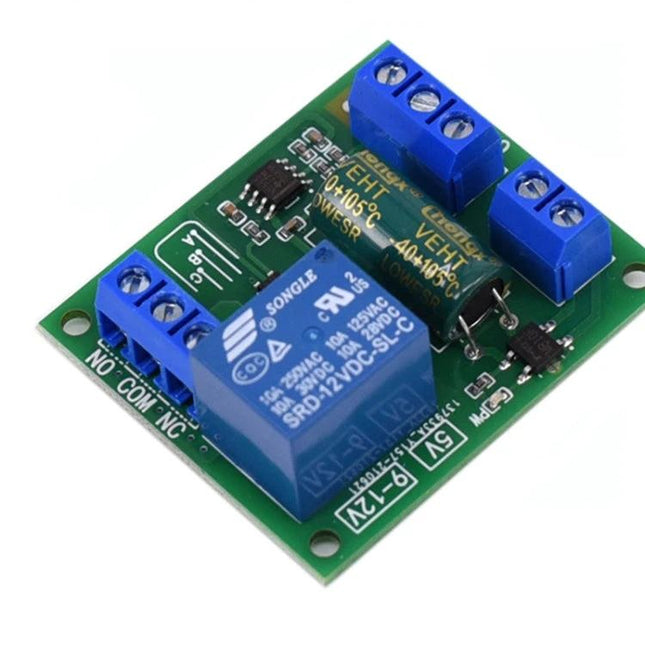 12V Automatic Water Level Control Switch for Tanks compact relay board showing terminals and 12V relay for tank pump control