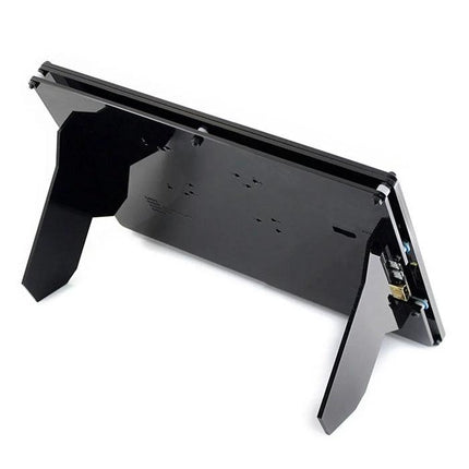 Waveshare 10.1 Inch Resistive Touch Screen LCD with Case for PCs showing rear view with foldable stand and ports