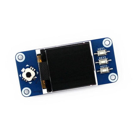 Waveshare 1.44 Inch LCD HAT for Raspberry Pi Displays - compact blue HAT with 1.44" screen and three side buttons for Pi Zero/2B/3B projects