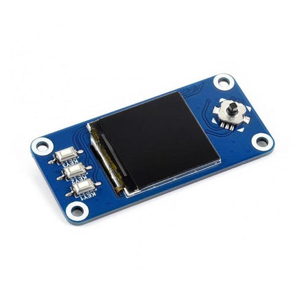 Waveshare 1.3-Inch LCD Display HAT for Raspberry Pi Projects - compact blue HAT with 1.3-inch screen, buttons and mounting holes for portable Pi projects