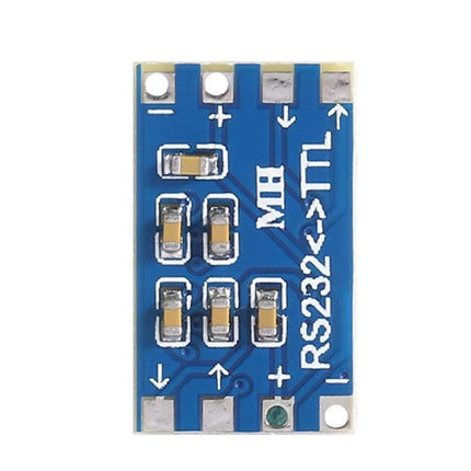 Mini 2-Piece RS232 to TTL Level Conversion Board for Devices blue MAX3232CSE module top view, pins and SMD components