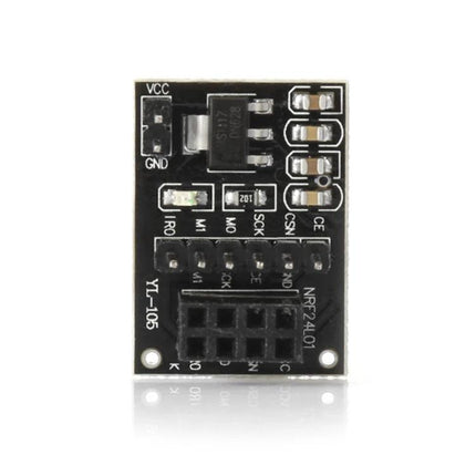 Wireless Module Socket Adapter Board for Microcontroller Projects — NRF24L01+ 3.3V socket adapter with level shifting for 5V microcontroller systems