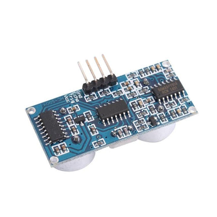 Ultrasonic Distance Sensor for Arduino Microcontroller Projects HC-SR04 module showing four-pin header and components