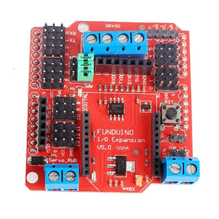 Xbee Sensor Expansion Shield for Arduino Compatibility red Funduino I/O expansion board with screw terminals and headers for wireless sensor networks