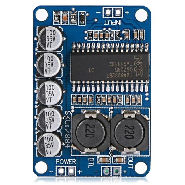 Compact 35W Mono Digital Amplifier for Audio Projects TDA8932 compact PCB module with capacitors and inductors