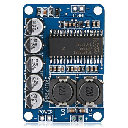 Compact 35W Mono Digital Amplifier for Audio Projects - TDA8932 compact PCB module with capacitors and inductors