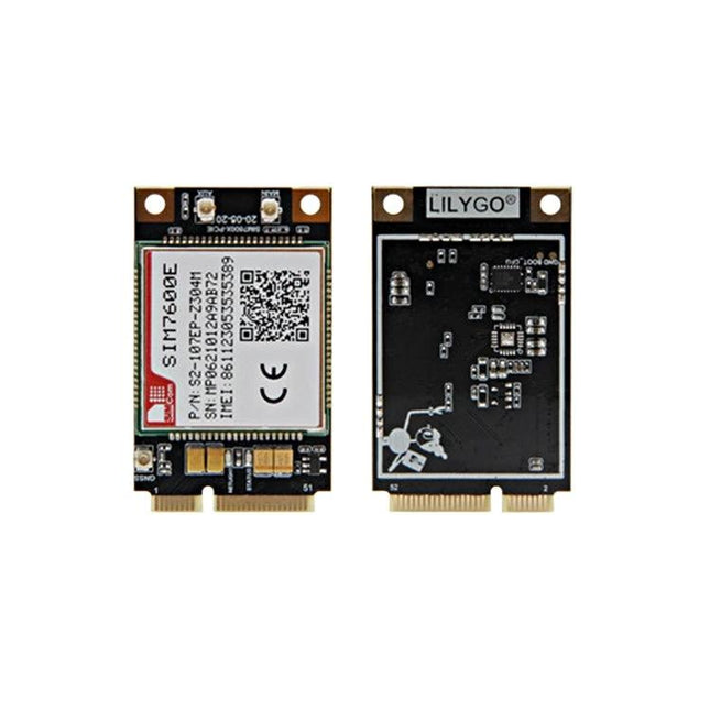 TTGO ESP32 Wireless Development Board for IoT Connectivity showing front and back of compact ESP32-WROVER-B module with SIM7600E cellular board
