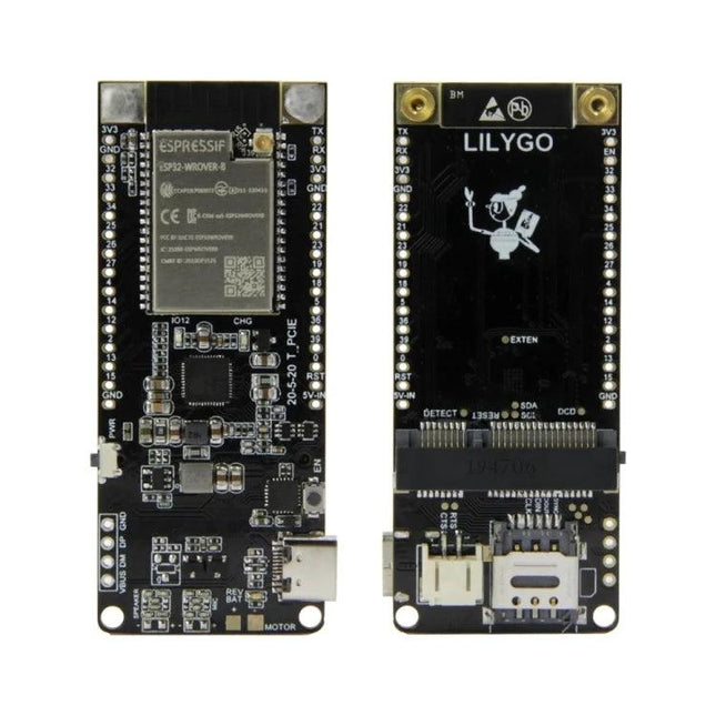 TTGO ESP32 Development Board for IoT and Wireless Projects showing front and back of LILYGO ESP32-WROVER-B module