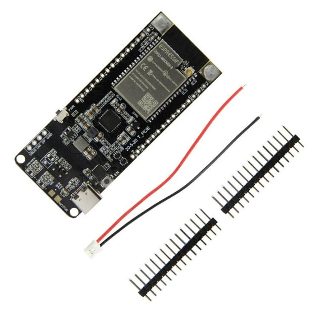TTGO ESP32 Development Board for IoT and Wireless Projects black ESP32-WROVER-B module with headers and power leads