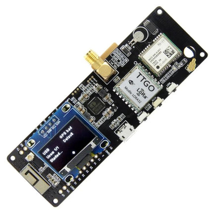 TTGO Meshtastic T-Beam for Wireless Outdoor Communication compact ESP32 LoRa board with OLED display and antenna for hiking and emergency mesh