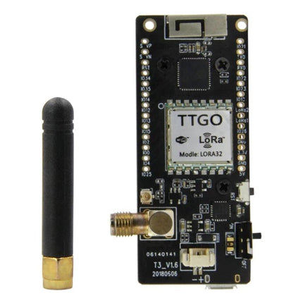 TTGO LORA32 Module for Wireless IoT Device Connectivity and Projects 433MHz LoRa board with antenna for long‑range low‑power sensor networks