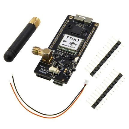 TTGO LORA32 Module for Wireless IoT Device Connectivity and Projects - 433MHz LoRa development board with antenna and headers