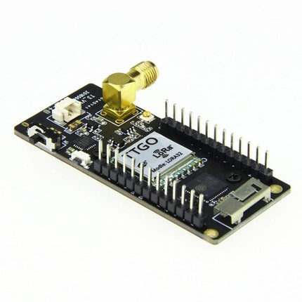 TTGO LoRa32 Wireless Module for 915MHz Communication compact ESP32 LoRa board with SMA antenna connector for long-range IoT sensor projects