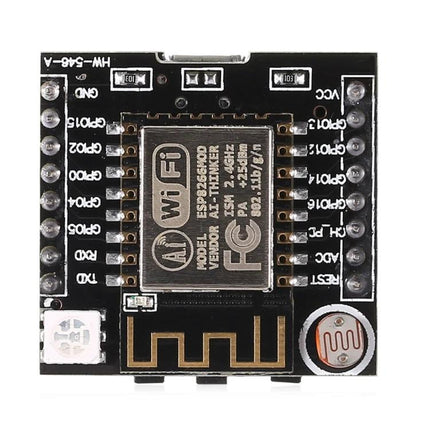 LandaTianrui WiFi-Enabled Cloud Development Board for Smart Projects compact ESP8266 module with antenna, pins and light sensor for IoT prototyping