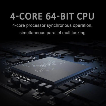 Portable Smart Projector for Wireless Streaming and Presentations showing 4-core 64-bit CPU chip for smooth wireless mirroring and multitasking