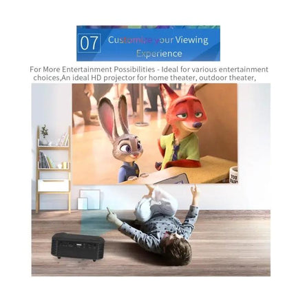 Compact Portable Projector for Home Viewing and Travel