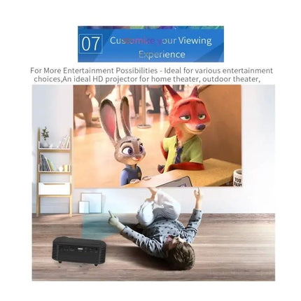 Compact Portable Projector for Home Entertainment and Travel
