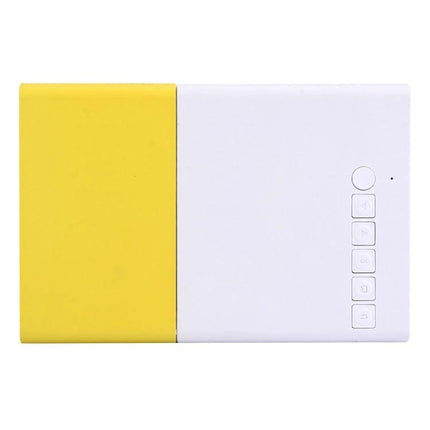 Portable LED Projector for Home Movie Nights and Presentations - compact yellow/white portable LED projector with control buttons and HDMI-ready ports