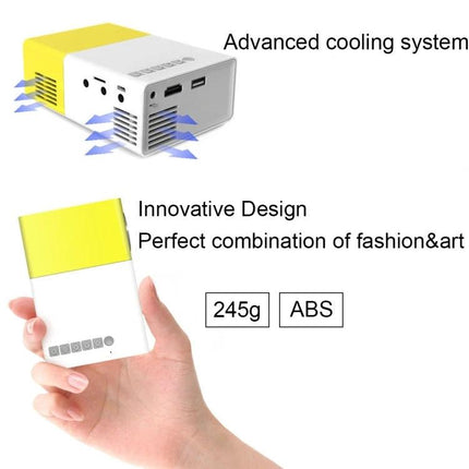 Portable LED Projector for Home Movie Nights and Presentations compact white-yellow projector with advanced cooling and 245g handheld design