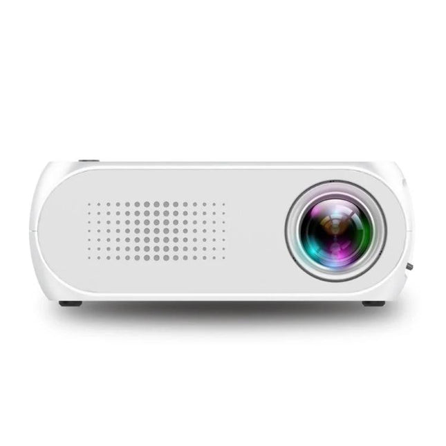 Compact Mini LED Projector for Everyday Home Theater Use - portable white projector with built-in battery for movie nights