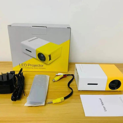 Compact Portable LED Projector for Home Entertainment and Education
