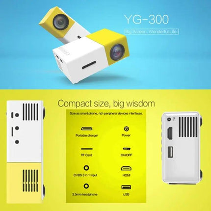 Compact Portable LED Projector for Home Entertainment and Education